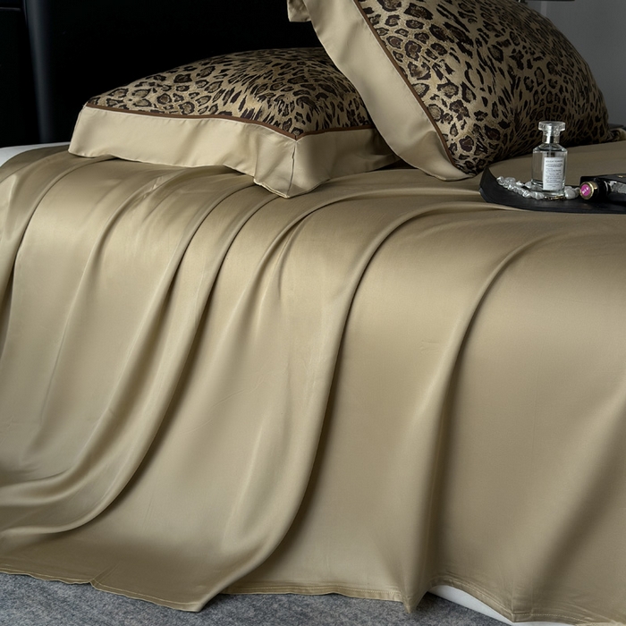 91家纺网 家纺一手货源 找家纺 娇逸家居 2026新款60s天丝数码印花夏被夏凉被空调被四件套 野趣-咖