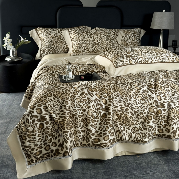 91家纺网 家纺一手货源 找家纺 娇逸家居 2026新款60s天丝数码印花夏被夏凉被空调被四件套 野趣-米