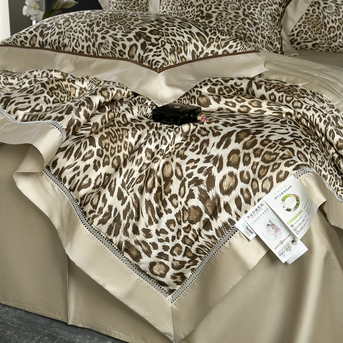 91家纺网 家纺一手货源 找家纺 娇逸家居 2026新款60s天丝数码印花夏被夏凉被空调被四件套 野趣-米