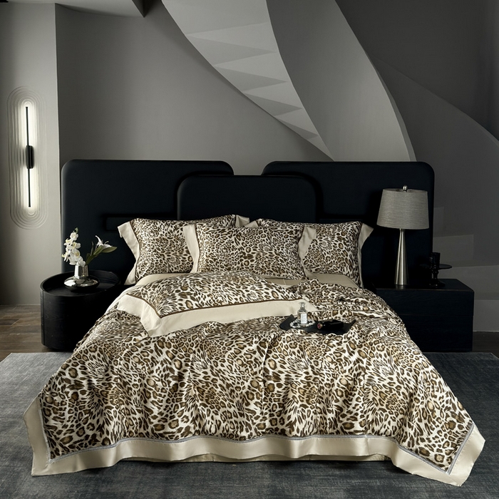 91家纺网 家纺一手货源 找家纺 娇逸家居 2026新款60s天丝数码印花夏被夏凉被空调被四件套 野趣-米