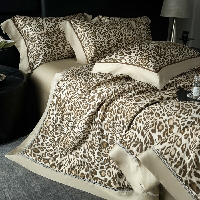 91家纺网 家纺一手货源 找家纺 娇逸家居 2026新款60s天丝数码印花夏被夏凉被空调被四件套 野趣-米