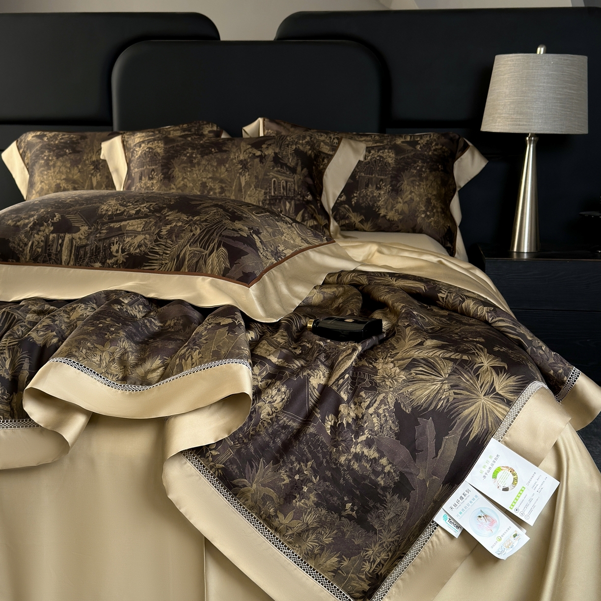 91家纺网 家纺一手货源 找家纺 娇逸家居 2026新款60s天丝数码印花夏被夏凉被空调被四件套 夜阑