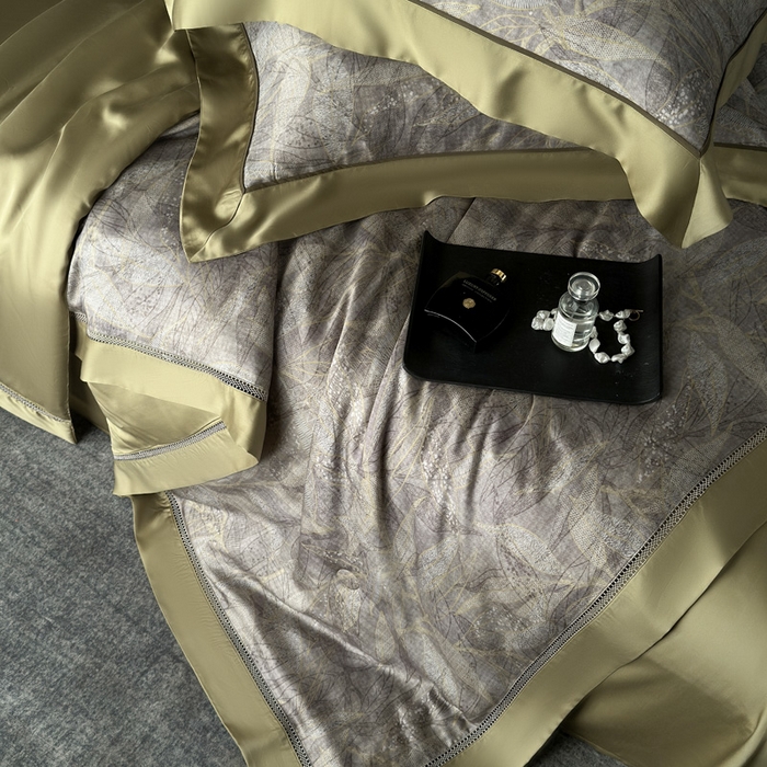 91家纺网 家纺一手货源 找家纺 娇逸家居 2026新款60s天丝数码印花夏被夏凉被空调被四件套 语叶