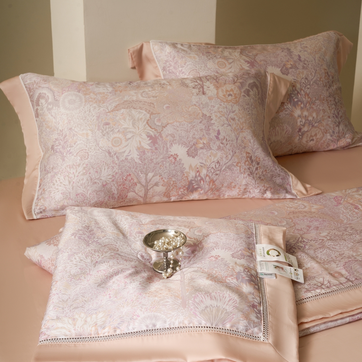 娇逸家居 2026新款60s天丝数码印花夏被夏凉被空调被四件套 繁絮