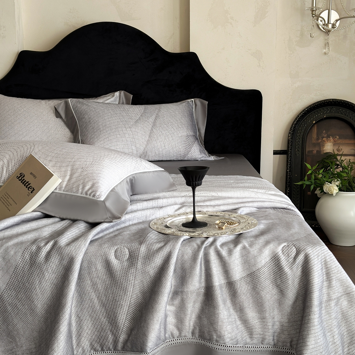 91家纺网 家纺一手货源 找家纺 娇逸家居 2026新款60s天丝数码印花夏被夏凉被空调被四件套 幻影