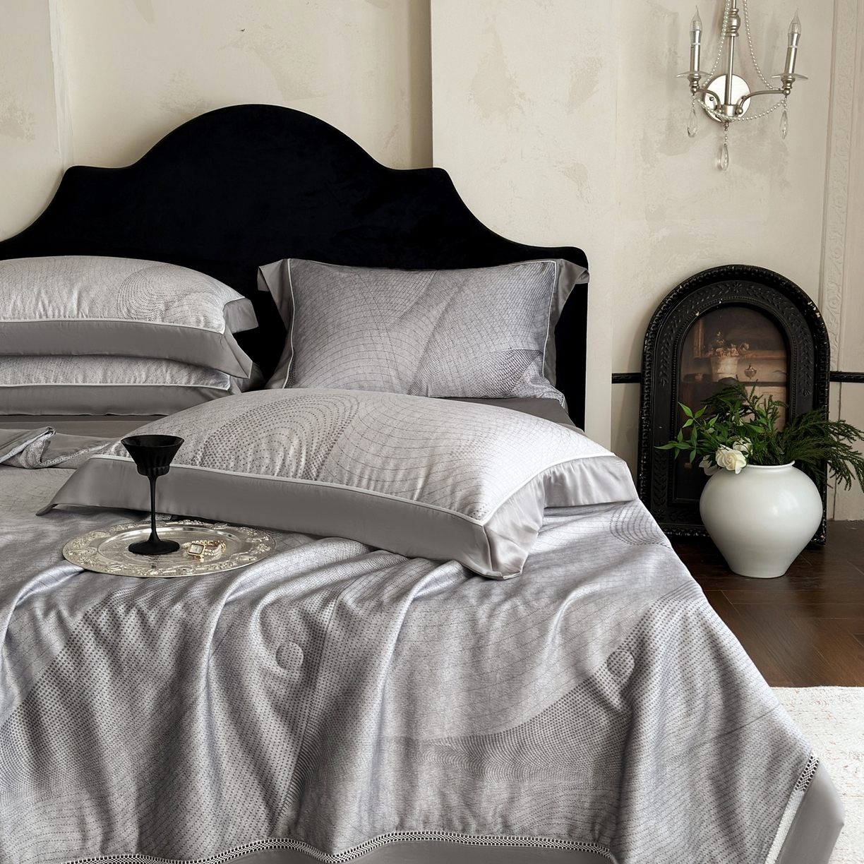 91家纺网 家纺一手货源 找家纺 娇逸家居 2026新款60s天丝数码印花夏被夏凉被空调被四件套 幻影