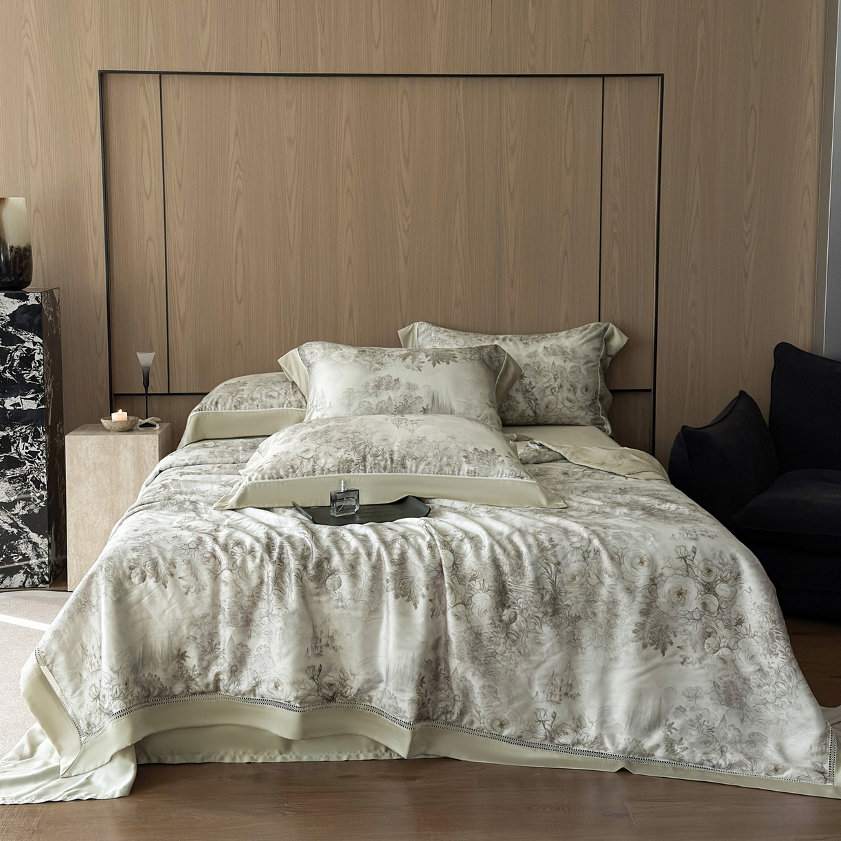 91家纺网 家纺一手货源 找家纺 娇逸家居 2026新款60s天丝数码印花夏被夏凉被空调被四件套 镜里