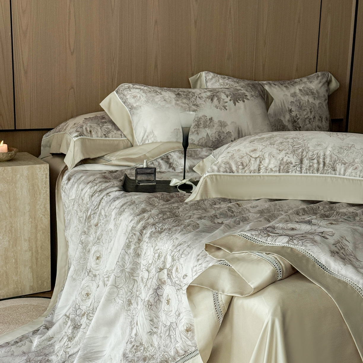 91家纺网 家纺一手货源 找家纺 娇逸家居 2026新款60s天丝数码印花夏被夏凉被空调被四件套 镜里