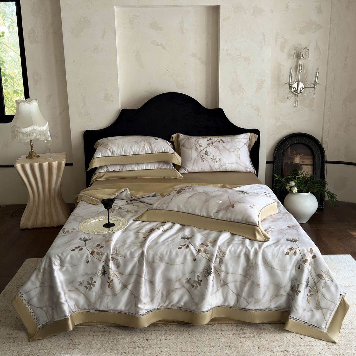 91家纺网 家纺一手货源 找家纺 娇逸家居 2026新款60s天丝数码印花夏被夏凉被空调被四件套 诺什