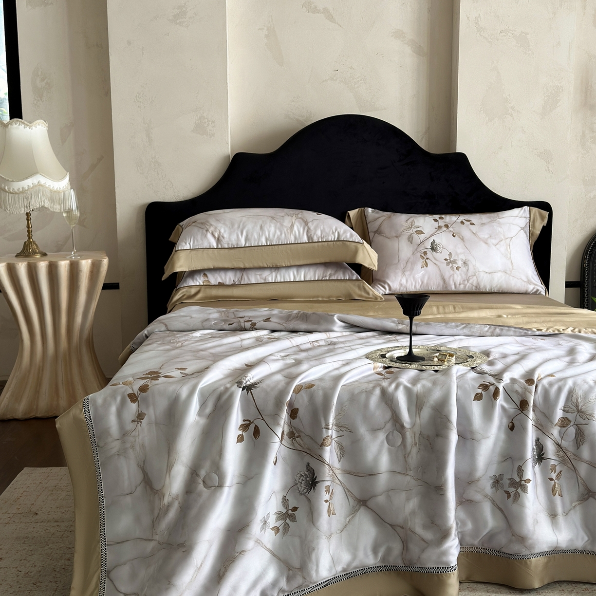 91家纺网 家纺一手货源 找家纺 娇逸家居 2026新款60s天丝数码印花夏被夏凉被空调被四件套 诺什