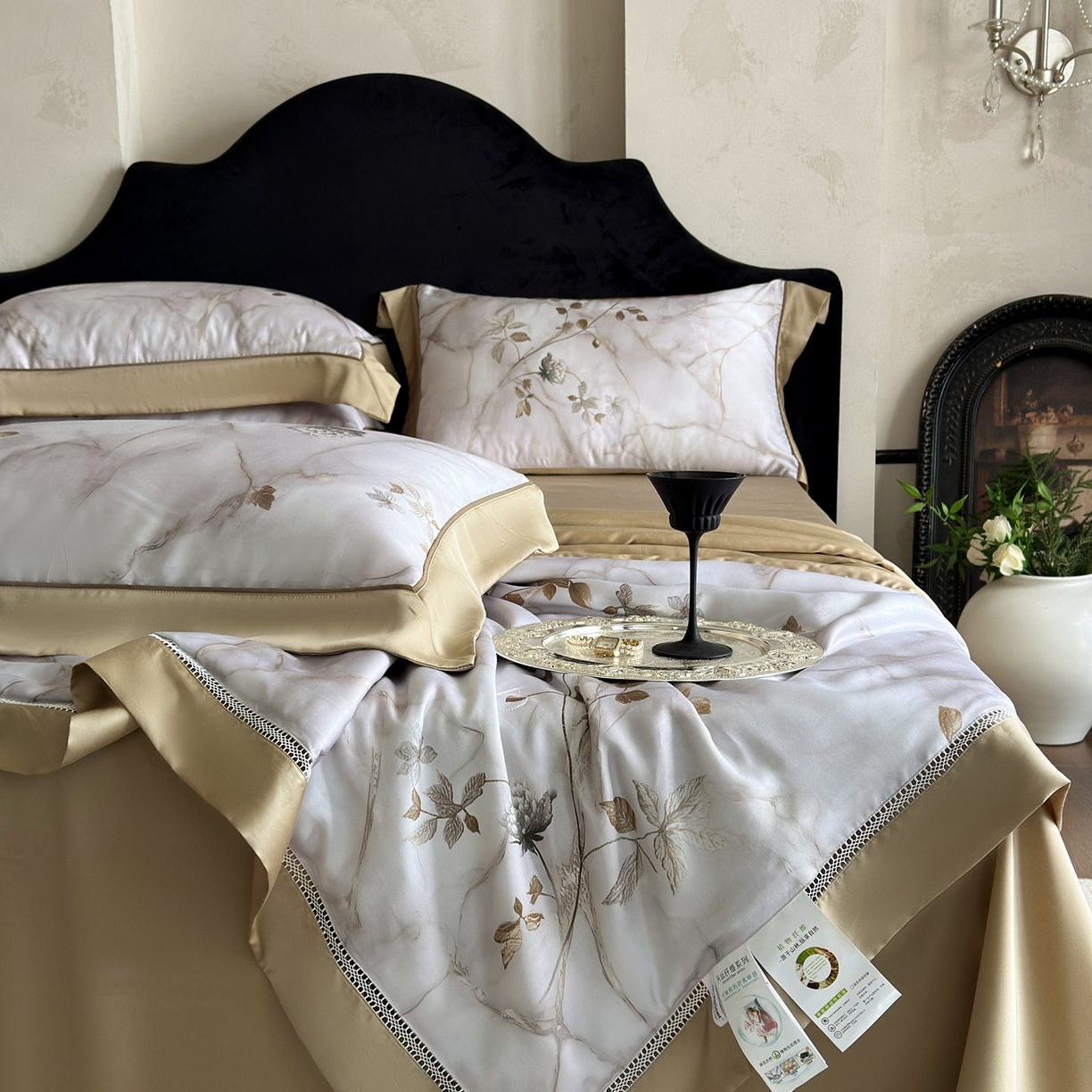 91家纺网 家纺一手货源 找家纺 娇逸家居 2026新款60s天丝数码印花夏被夏凉被空调被四件套 诺什