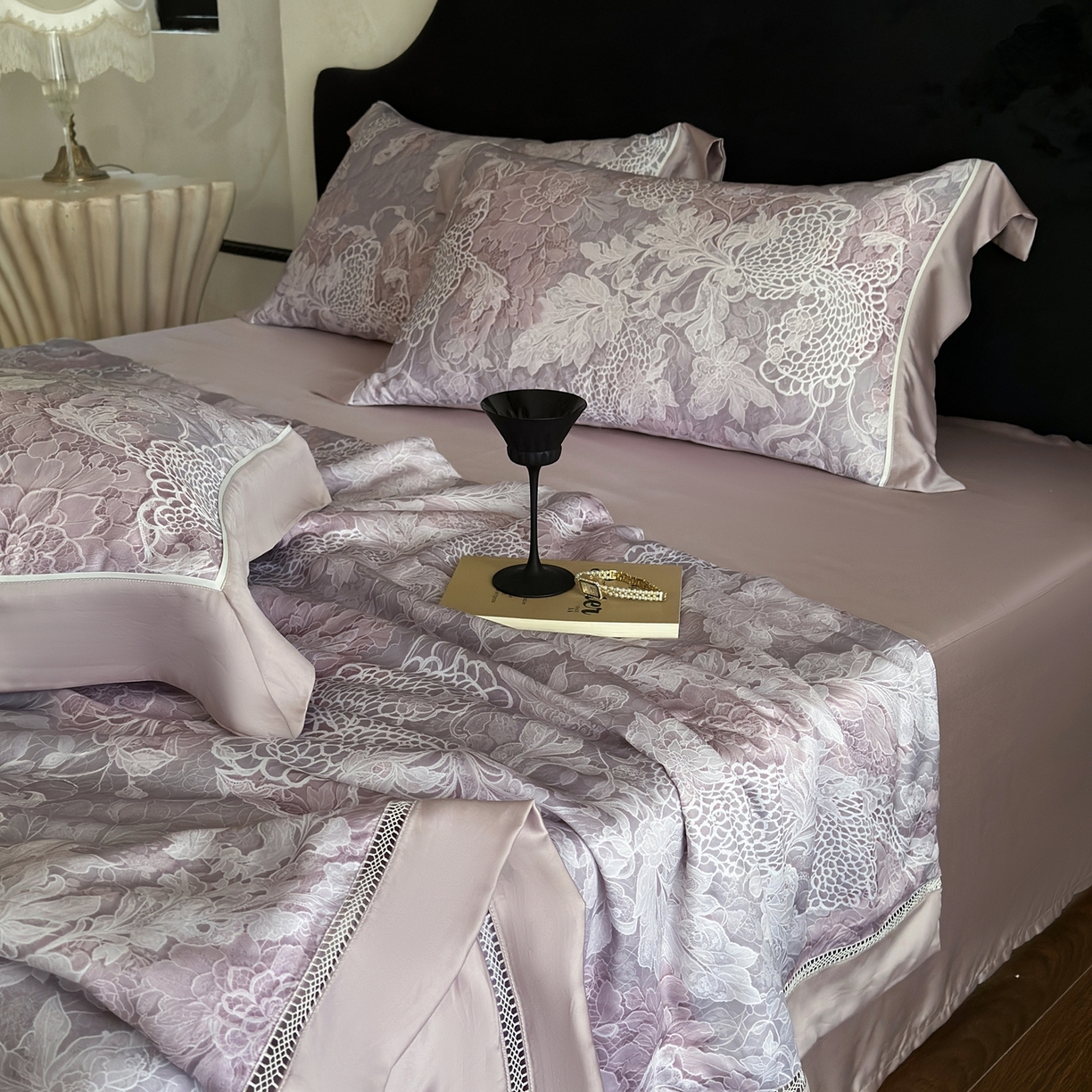 娇逸家居 2026新款60s天丝数码印花夏被夏凉被空调被四件套 琼枝