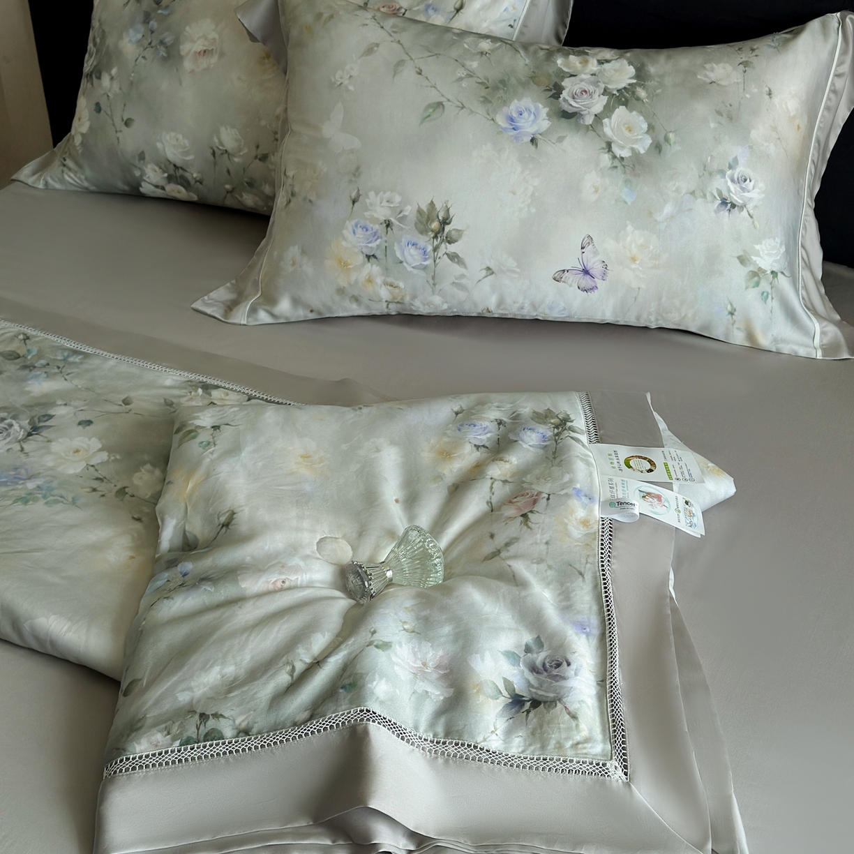 娇逸家居 2026新款60s天丝数码印花夏被夏凉被空调被四件套 唯依