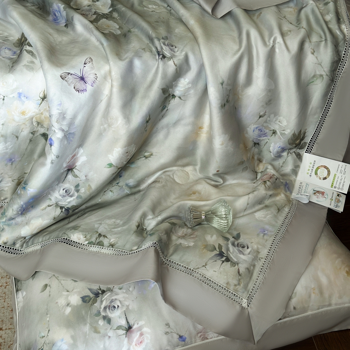 91家纺网 家纺一手货源 找家纺 娇逸家居 2026新款60s天丝数码印花夏被夏凉被空调被四件套 唯依