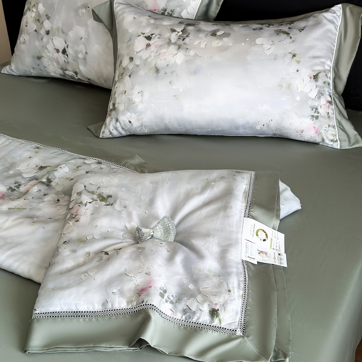 娇逸家居 2026新款60s天丝数码印花夏被夏凉被空调被四件套 问纤