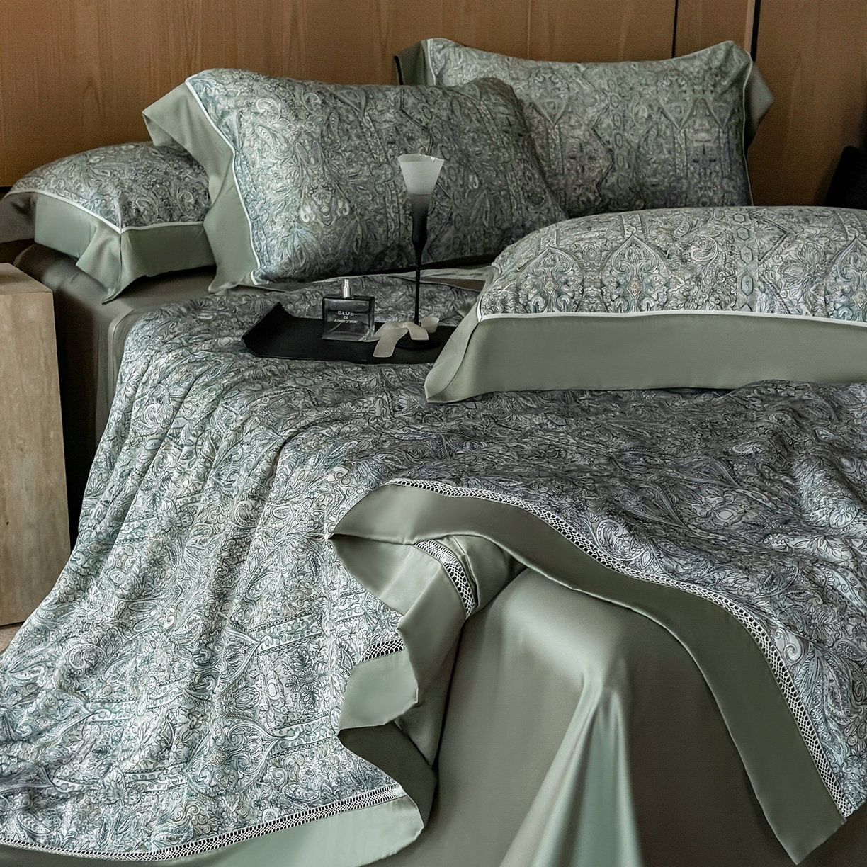 91家纺网 家纺一手货源 找家纺 娇逸家居 2026新款60s天丝数码印花夏被夏凉被空调被四件套 伊梵