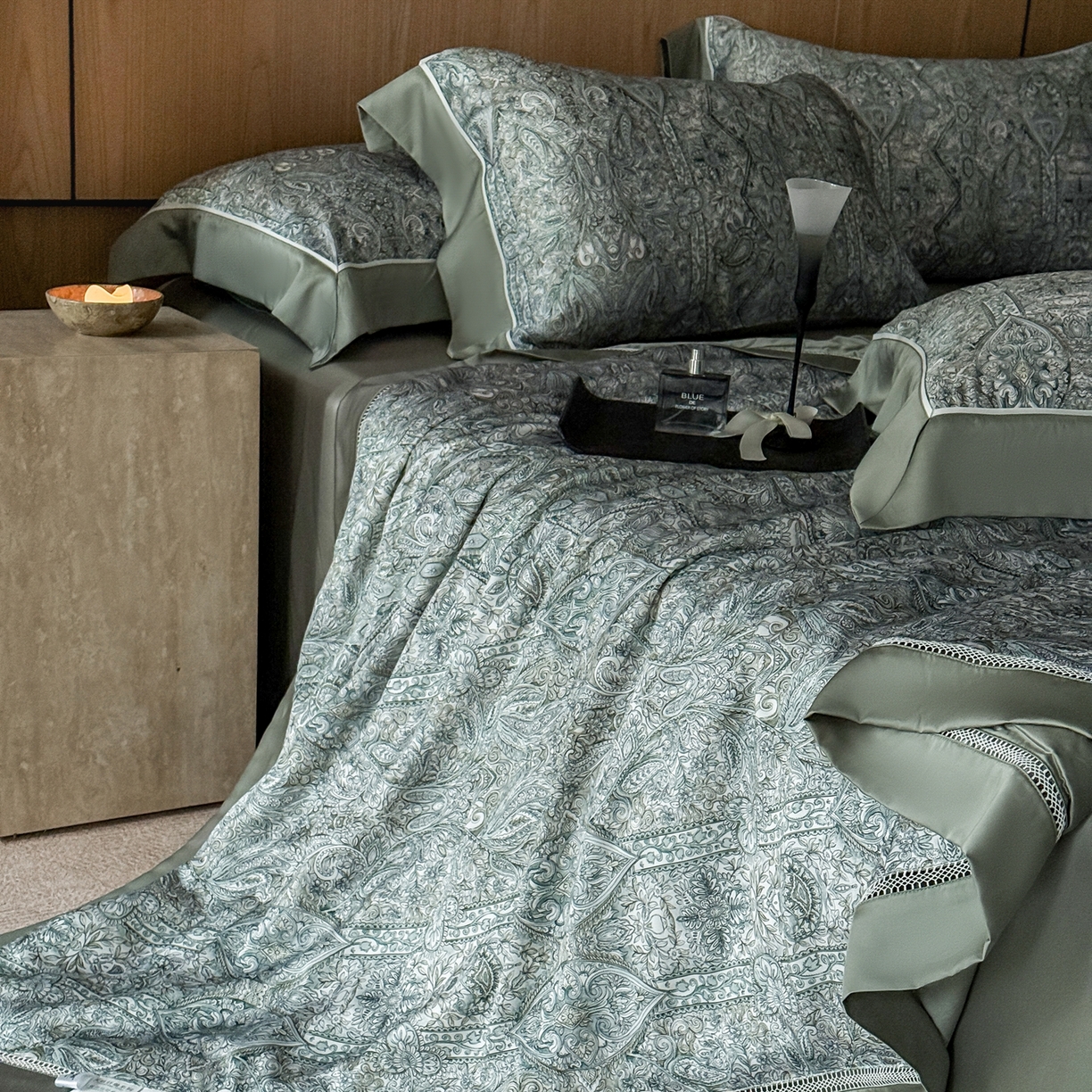 91家纺网 家纺一手货源 找家纺 娇逸家居 2026新款60s天丝数码印花夏被夏凉被空调被四件套 伊梵