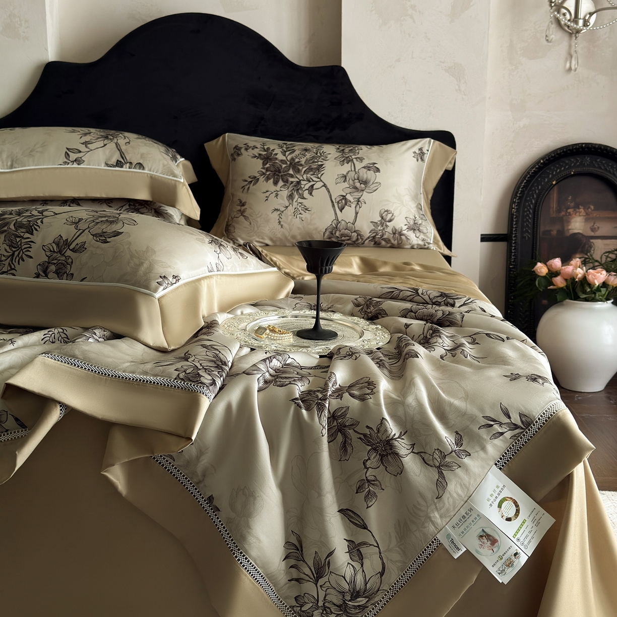 91家纺网 家纺一手货源 找家纺 娇逸家居 2026新款60s天丝数码印花夏被夏凉被空调被四件套 屿雾