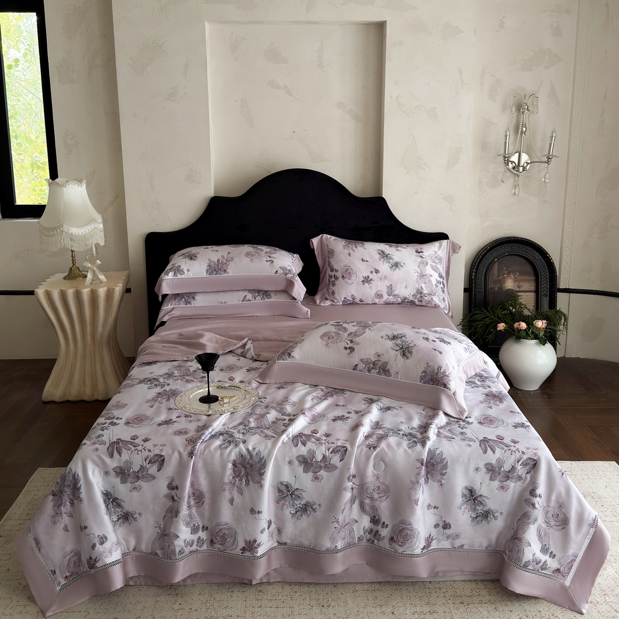 91家纺网 家纺一手货源 找家纺 娇逸家居 2026新款60s天丝数码印花夏被夏凉被空调被四件套 悦盈