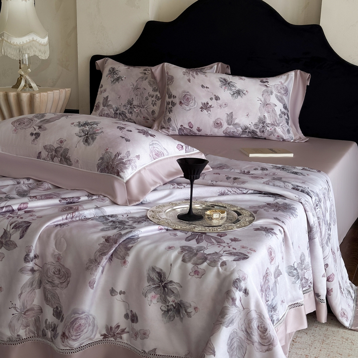 91家纺网 家纺一手货源 找家纺 娇逸家居 2026新款60s天丝数码印花夏被夏凉被空调被四件套 悦盈