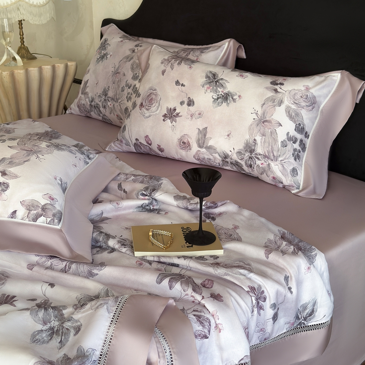 91家纺网 家纺一手货源 找家纺 娇逸家居 2026新款60s天丝数码印花夏被夏凉被空调被四件套 悦盈