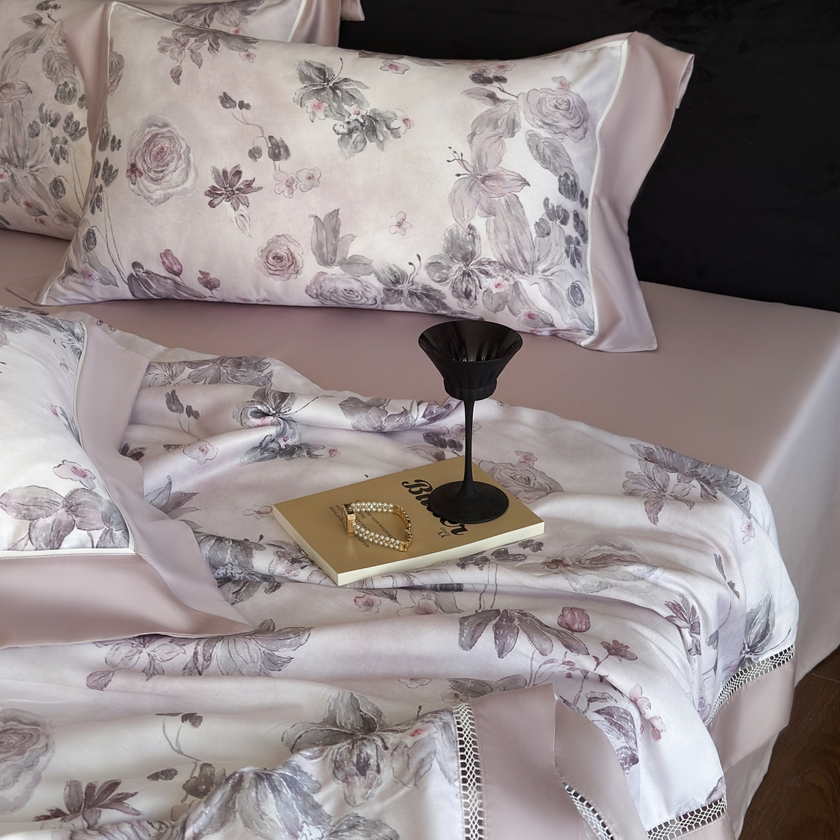 91家纺网 家纺一手货源 找家纺 娇逸家居 2026新款60s天丝数码印花夏被夏凉被空调被四件套 悦盈