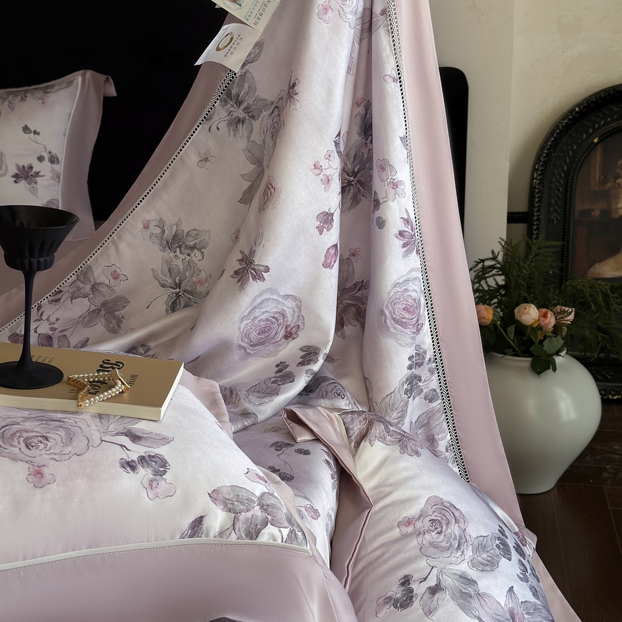 91家纺网 家纺一手货源 找家纺 娇逸家居 2026新款60s天丝数码印花夏被夏凉被空调被四件套 悦盈