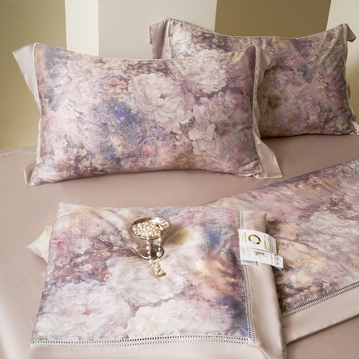 娇逸家居 2026新款60s天丝数码印花夏被夏凉被空调被四件套 云渺