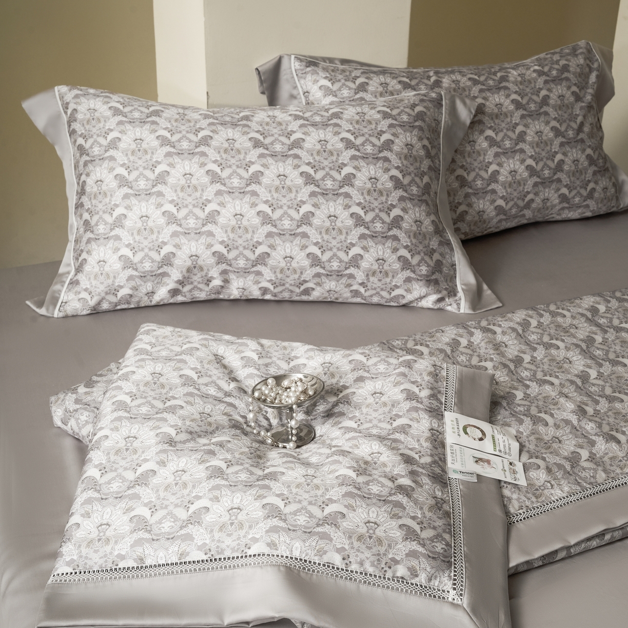 娇逸家居 2026新款60s天丝数码印花夏被夏凉被空调被四件套 芷夕