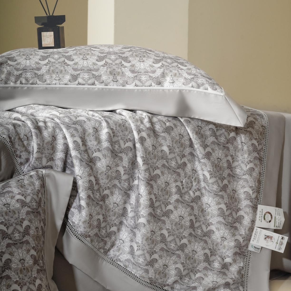 91家纺网 家纺一手货源 找家纺 娇逸家居 2026新款60s天丝数码印花夏被夏凉被空调被四件套 芷夕