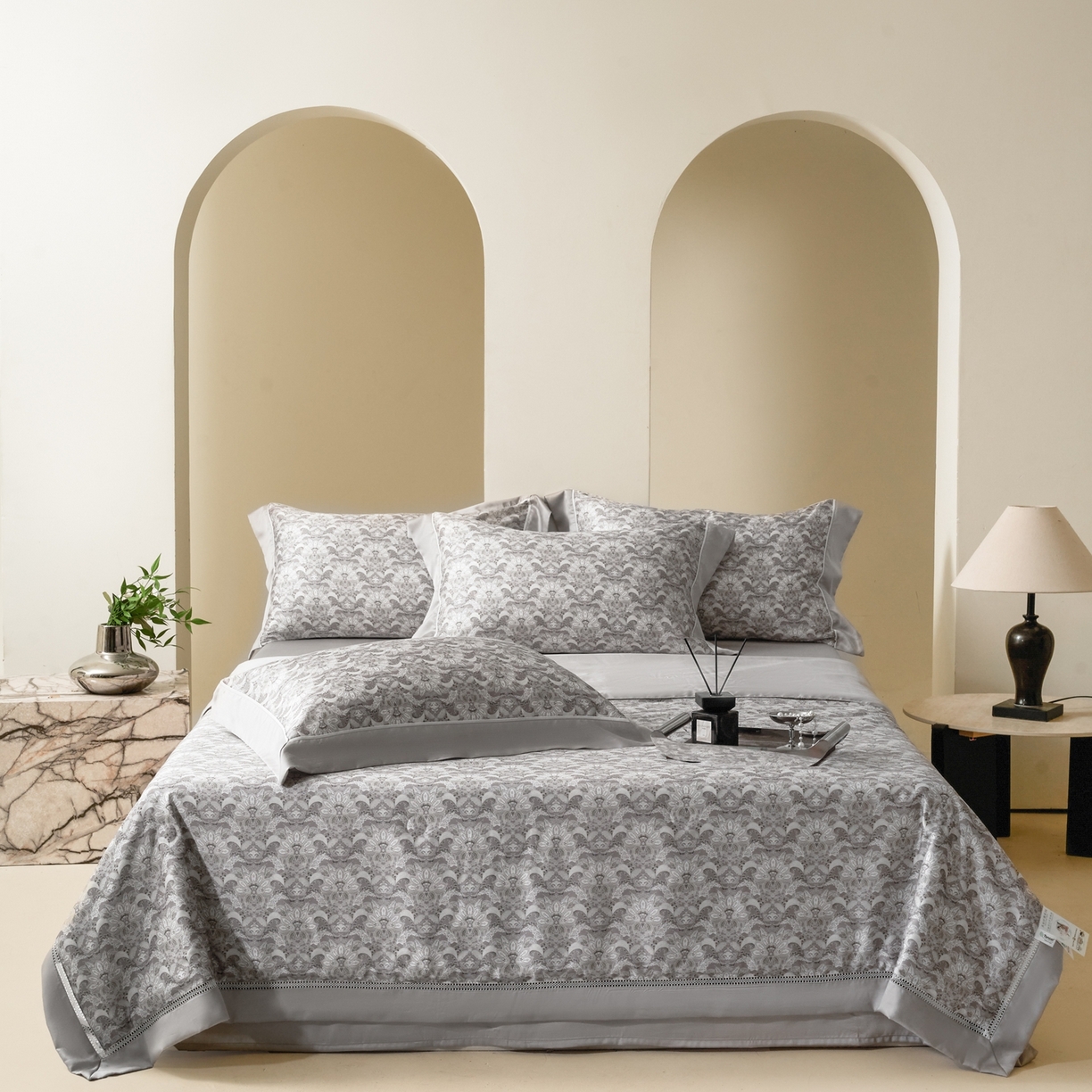 91家纺网 家纺一手货源 找家纺 娇逸家居 2026新款60s天丝数码印花夏被夏凉被空调被四件套 芷夕