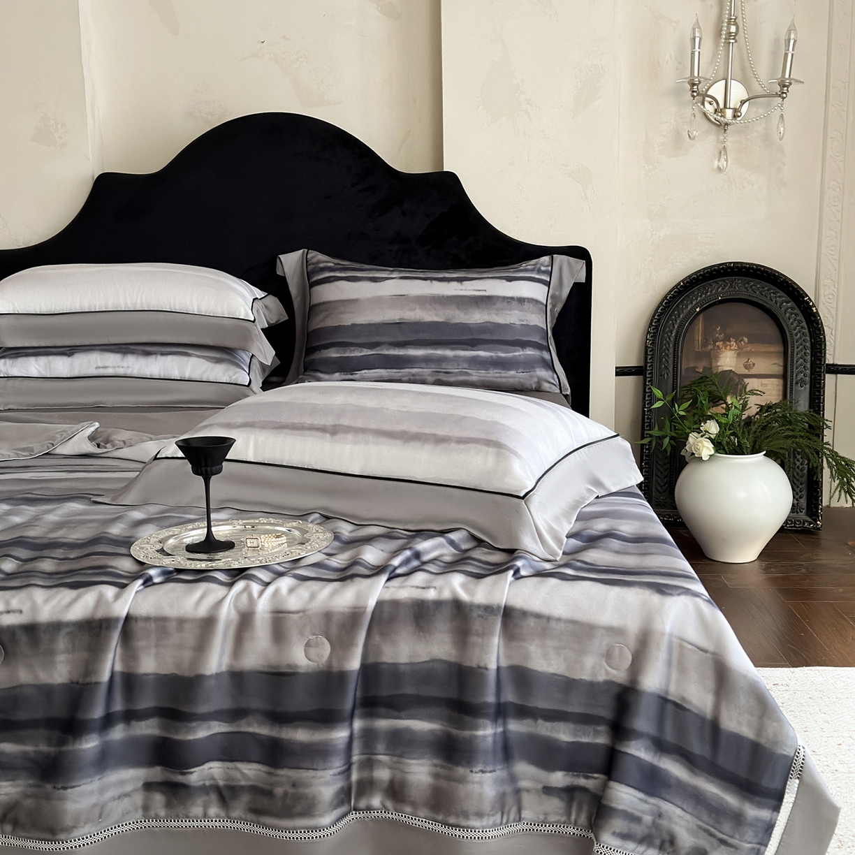 91家纺网 家纺一手货源 找家纺 娇逸家居 2026新款60s天丝数码印花夏被夏凉被空调被四件套 至朴