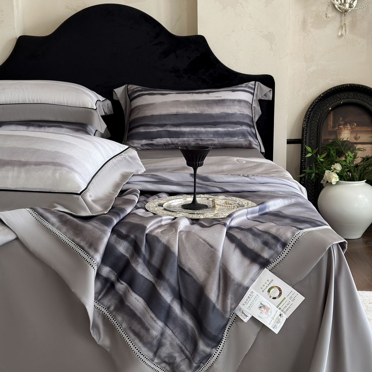 91家纺网 家纺一手货源 找家纺 娇逸家居 2026新款60s天丝数码印花夏被夏凉被空调被四件套 至朴