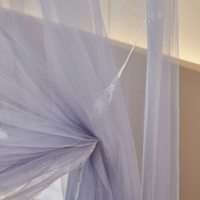 91家纺网 家纺一手货源 找家纺 雪姿家纺 2026新款刺绣花边落地宫廷外穿杆蚊帐-落地樱桃 刺绣花边樱桃-烟岚紫灰