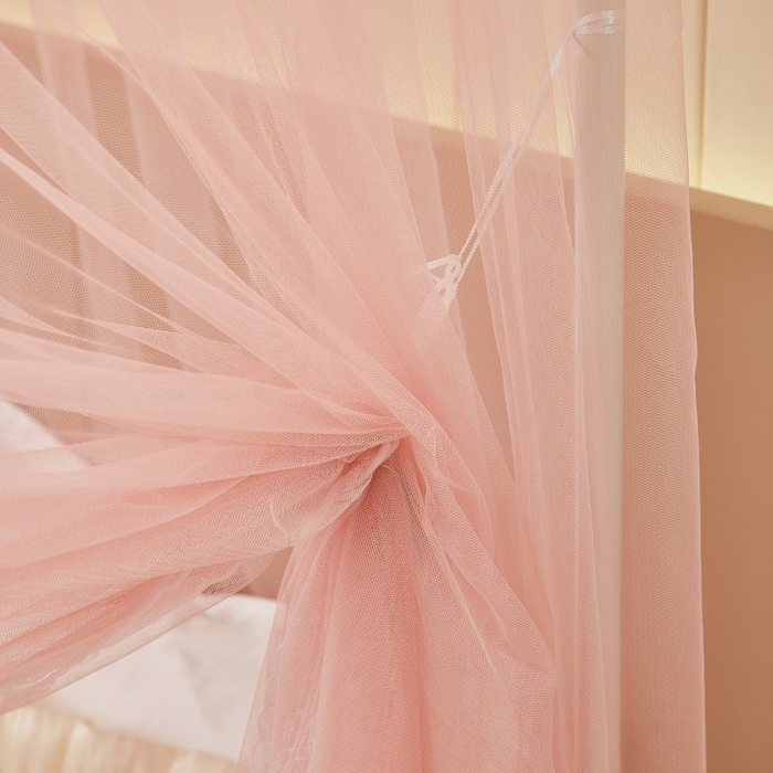 91家纺网 家纺一手货源 找家纺 雪姿家纺 2026新款刺绣花边落地宫廷外穿杆蚊帐-落地樱桃 刺绣花边樱桃-温馨粉玉