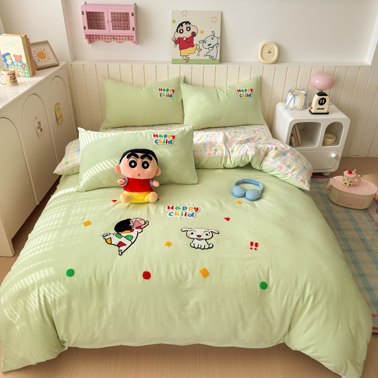 91家纺网 家纺一手货源 找家纺 （总）欣宜家纺 2026新款云朵棉毛巾绣床上四件套卡通被套床单学生宿舍三件套