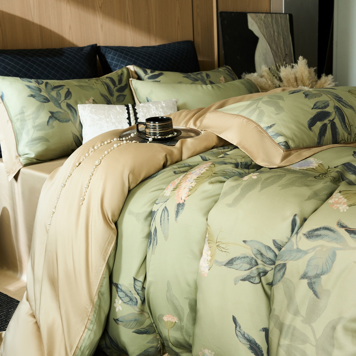 91家纺网 家纺一手货源 找家纺 娇逸家居 2026新款60s兰精天丝数码印花四件套 焕新