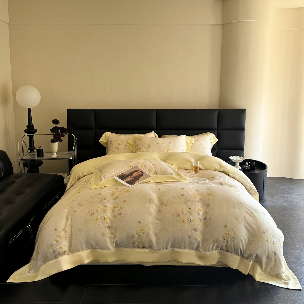 娇逸家居 2026新款60s兰精天丝数码印花四件套 秋灵-黄