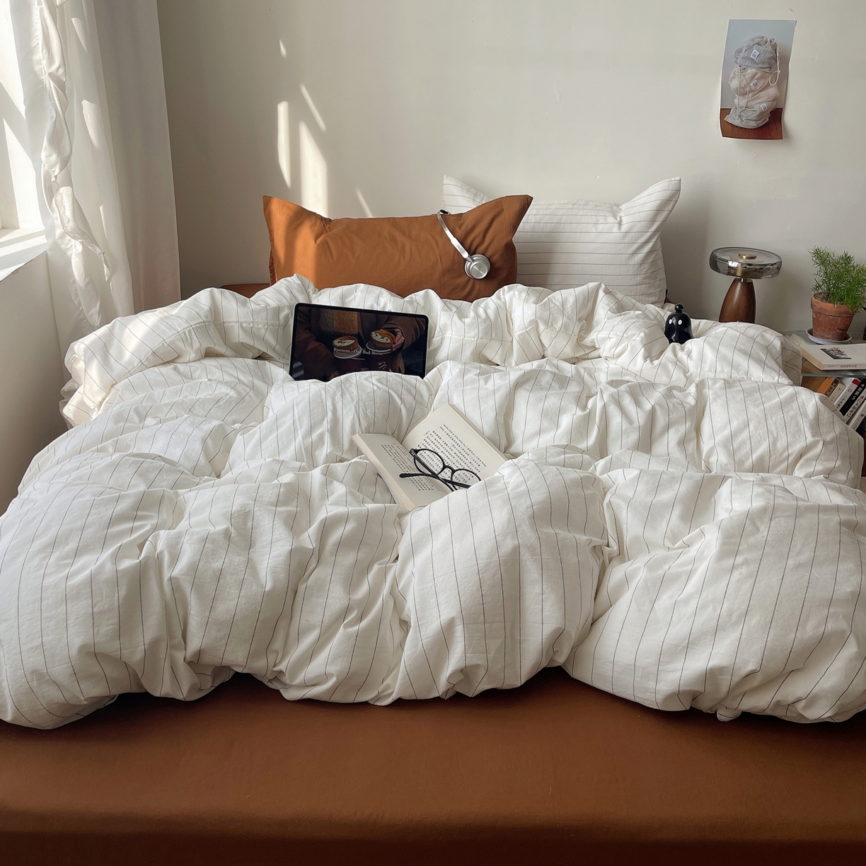 91家纺网 家纺一手货源 找家纺 （总）XIWEN-希文家纺 2026春夏新款40支全棉纯棉色织水洗棉四件套