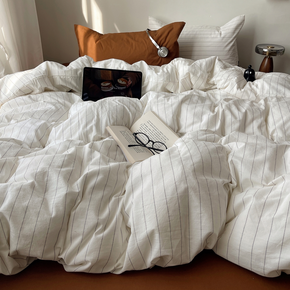 91家纺网 家纺一手货源 找家纺 （总）XIWEN-希文家纺 2026春夏新款40支全棉纯棉色织水洗棉四件套