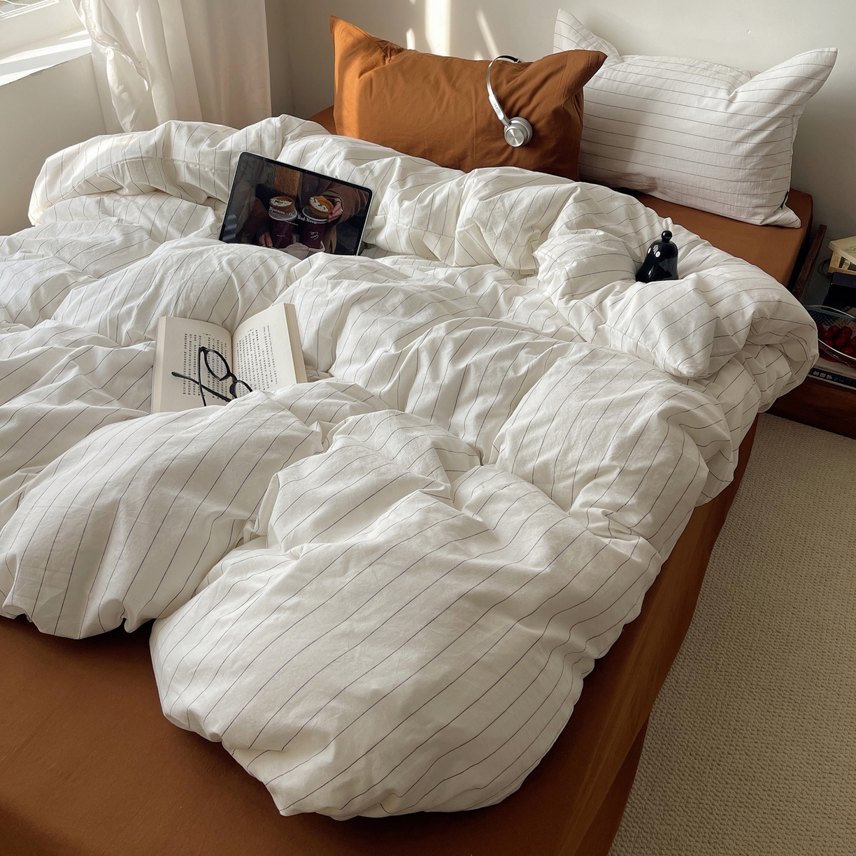 91家纺网 家纺一手货源 找家纺 （总）XIWEN-希文家纺 2026春夏新款40支全棉纯棉色织水洗棉四件套