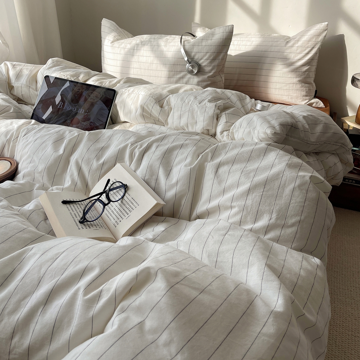 91家纺网 家纺一手货源 找家纺 （总）XIWEN-希文家纺 2026春夏新款40支全棉纯棉色织水洗棉四件套