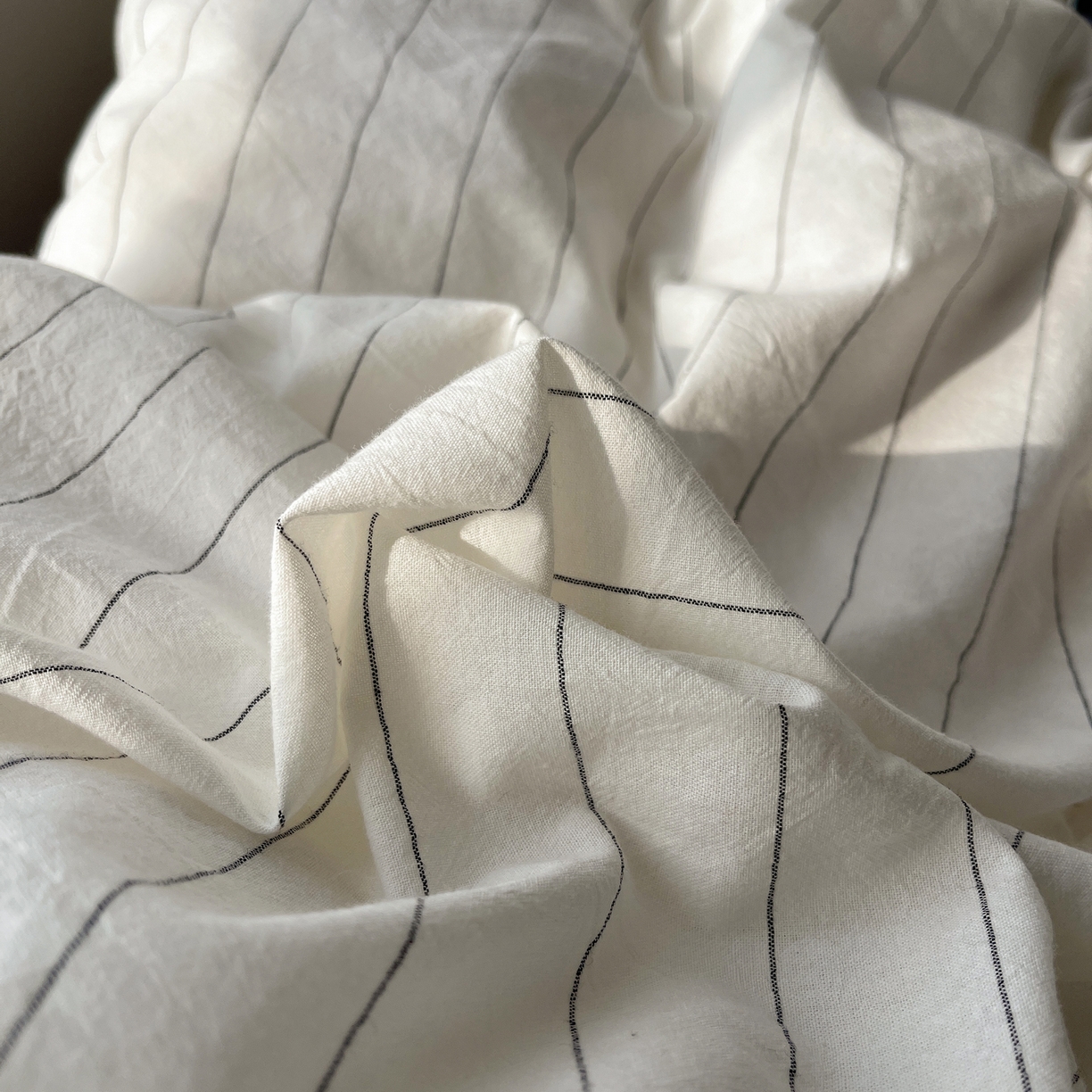 91家纺网 家纺一手货源 找家纺 XIWEN-希文家纺 2026春夏新款40支全棉纯棉色织水洗棉四件套 北川-白