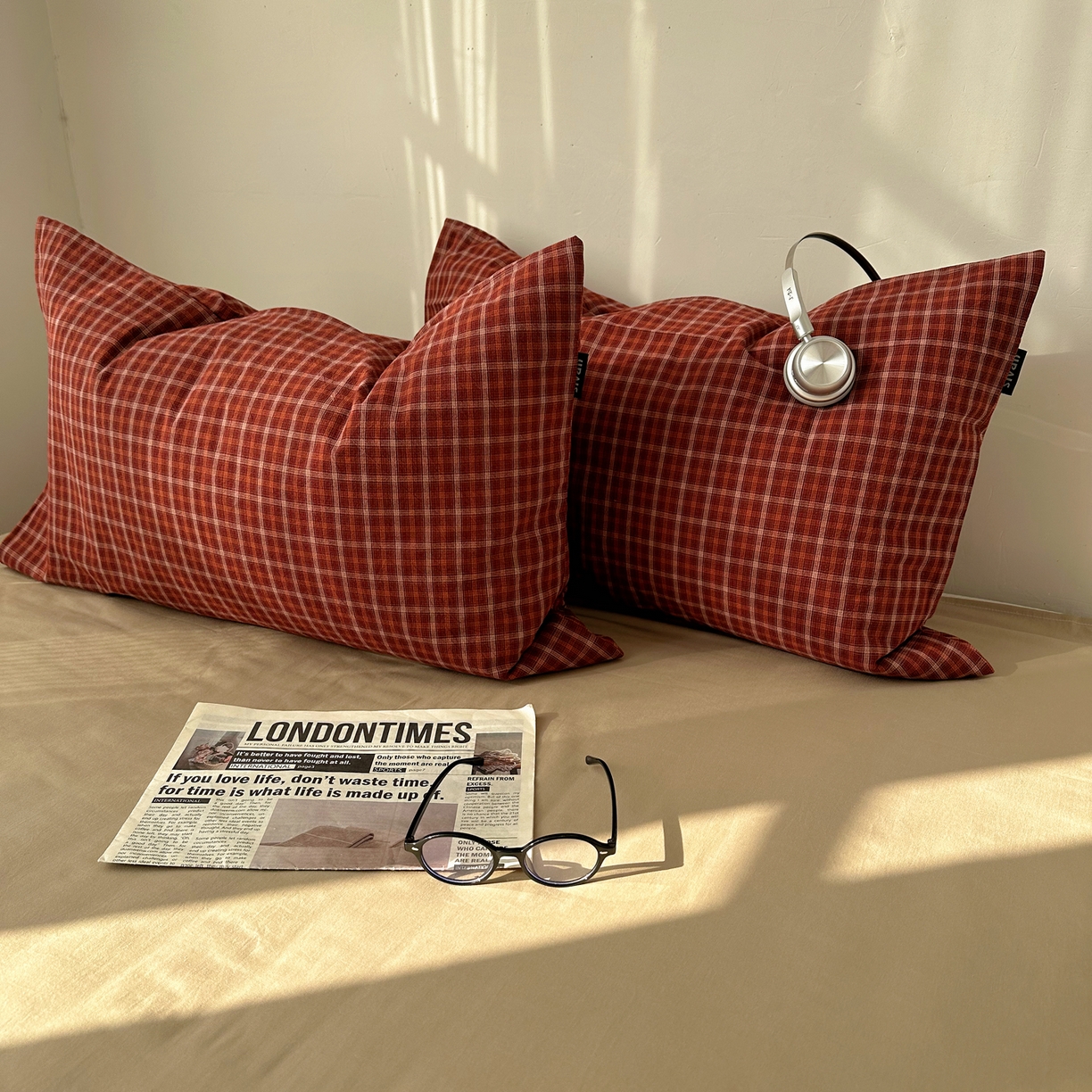 91家纺网 家纺一手货源 找家纺 XIWEN-希文家纺 2026春夏新款40支全棉纯棉色织水洗棉四件套 空野-红