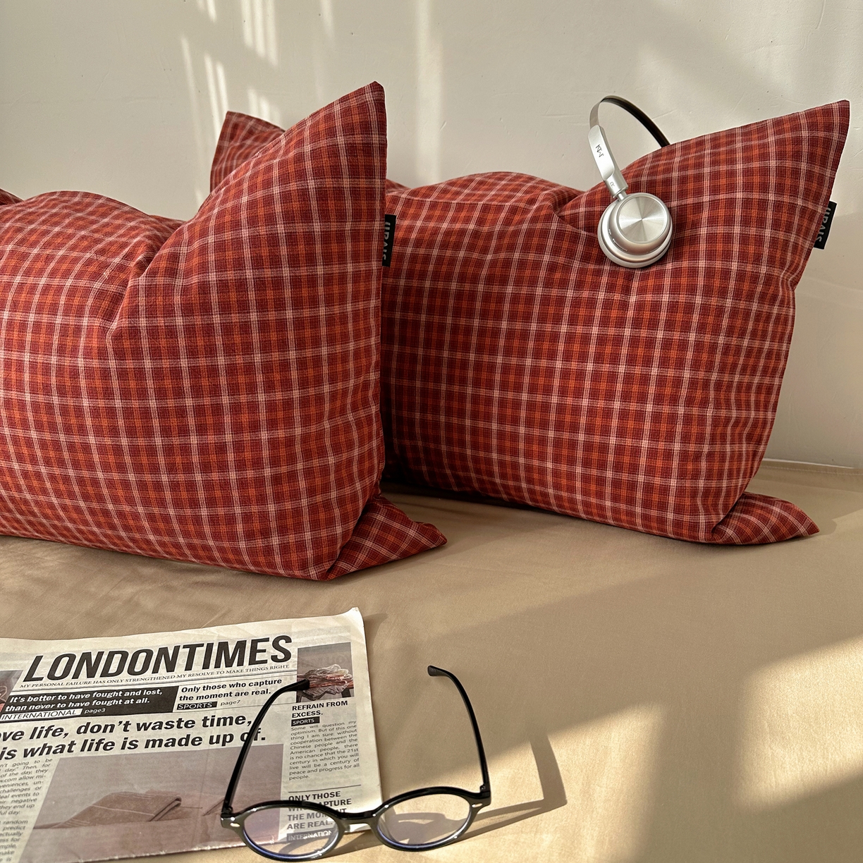 91家纺网 家纺一手货源 找家纺 XIWEN-希文家纺 2026春夏新款40支全棉纯棉色织水洗棉四件套 空野-红