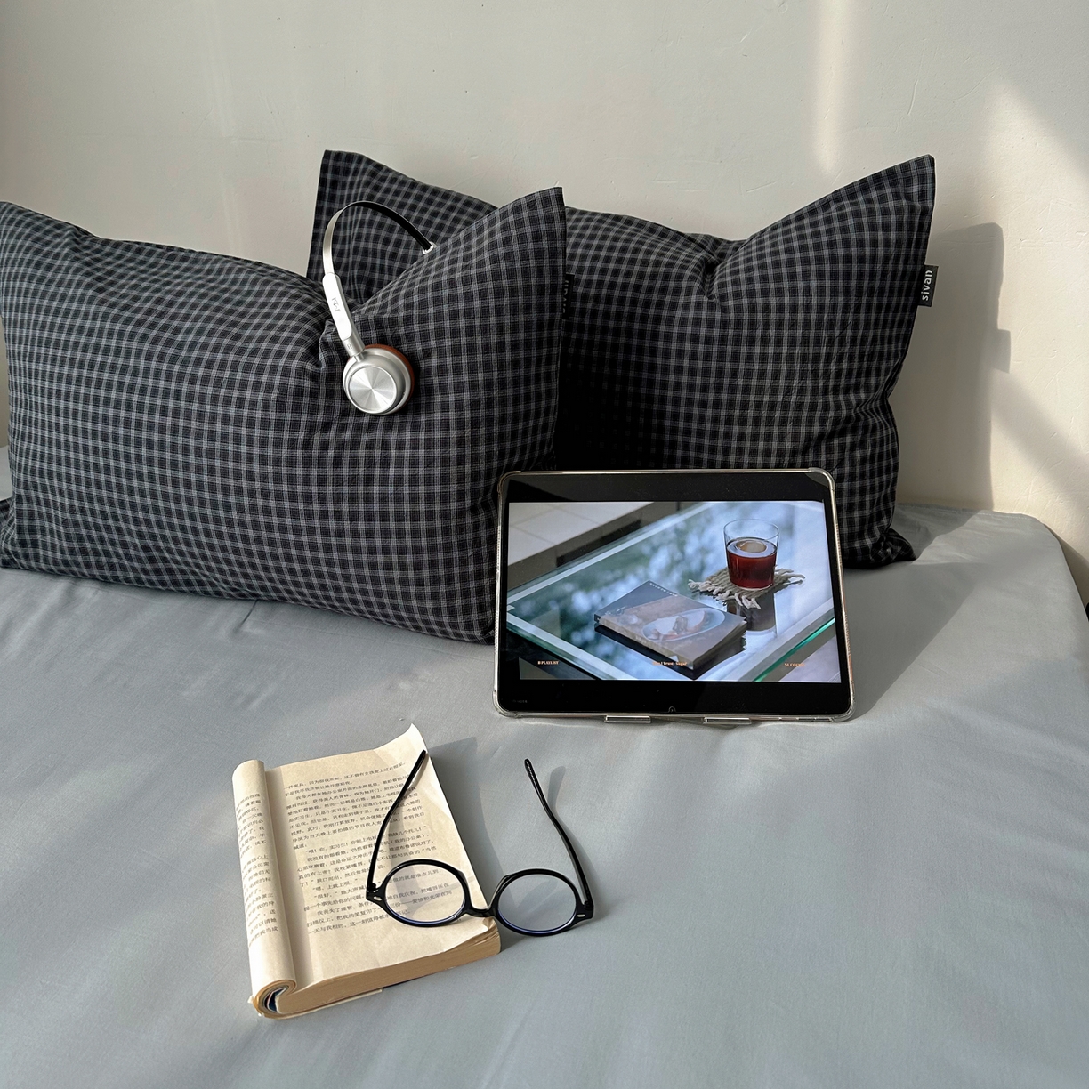 91家纺网 家纺一手货源 找家纺 XIWEN-希文家纺 2026春夏新款40支全棉纯棉色织水洗棉四件套 空野-兰