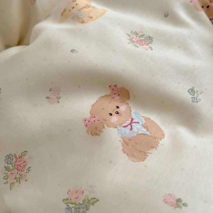 91家纺网 家纺一手货源 找家纺 （总）六巷胡同 2026新款韩式INS减龄花边款全棉卡通四件套（会员-5元)