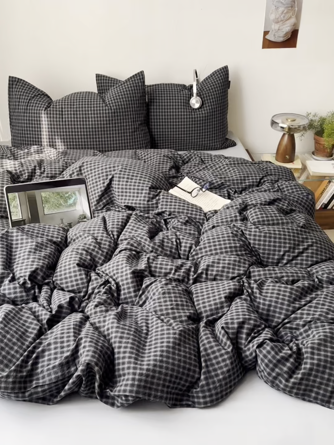 91家纺网 家纺一手货源 找家纺 XIWEN-希文家纺 2026春夏新款40支全棉纯棉色织水洗棉四件套 空野-兰