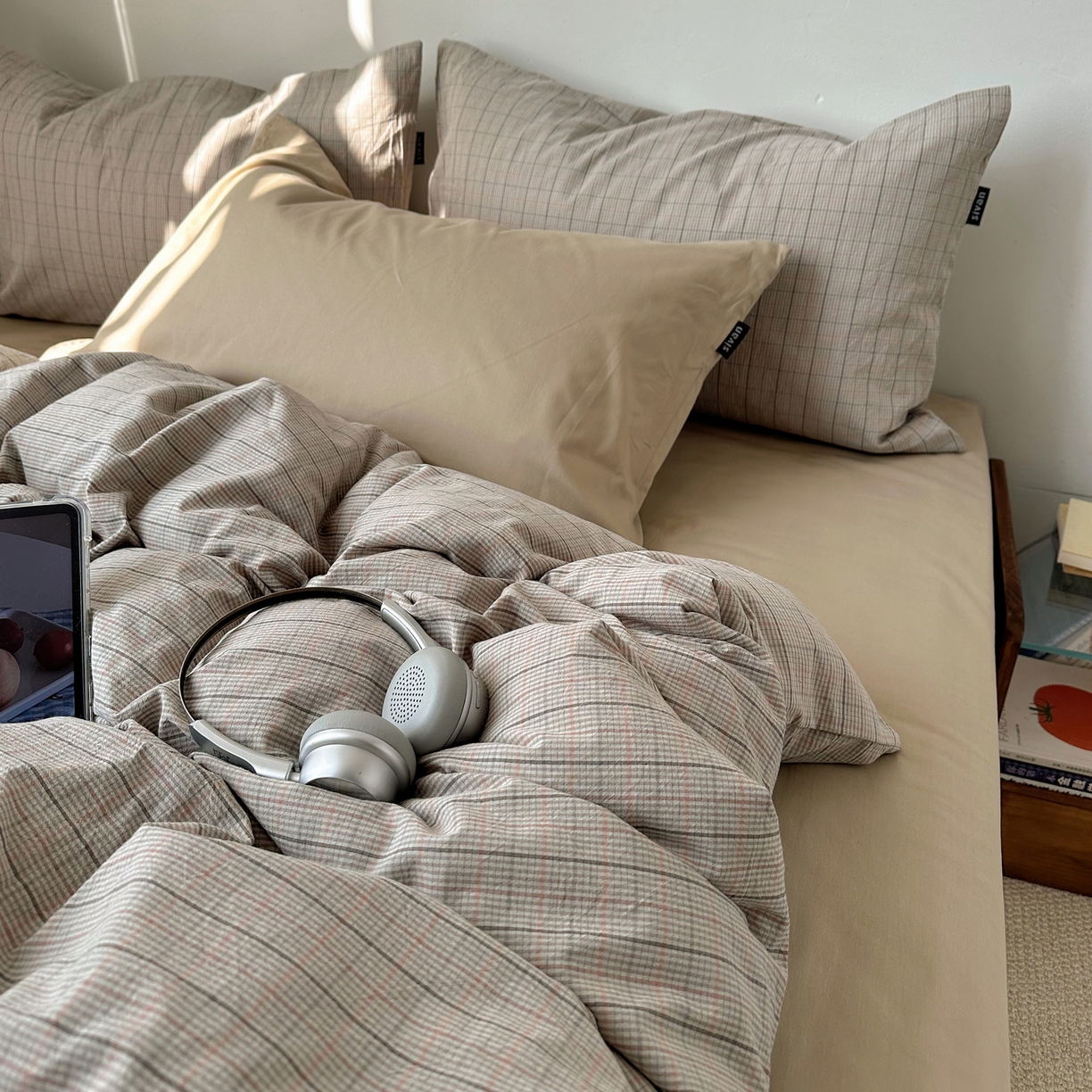 91家纺网 家纺一手货源 找家纺 XIWEN-希文家纺 2026春夏新款40支全棉纯棉色织水洗棉四件套 云岫-灰