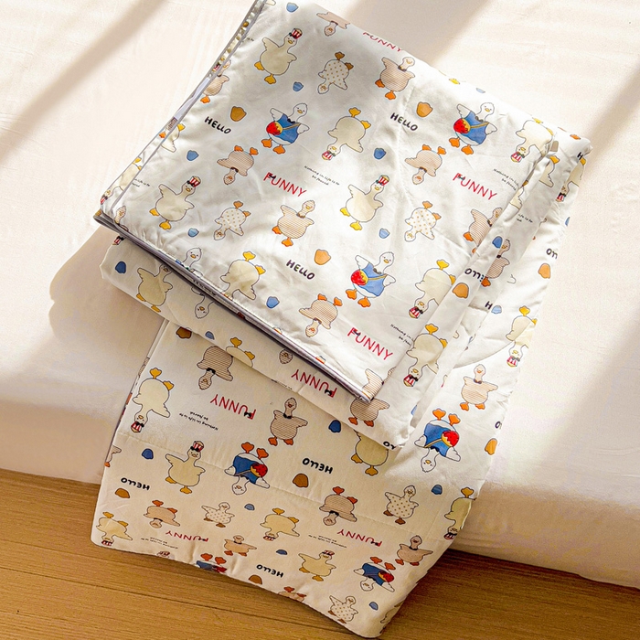 91家纺网 家纺一手货源 找家纺 十九色 2026新款宝宝幼儿园小被子儿童夏凉被夏季夏被空调被 你好鸭